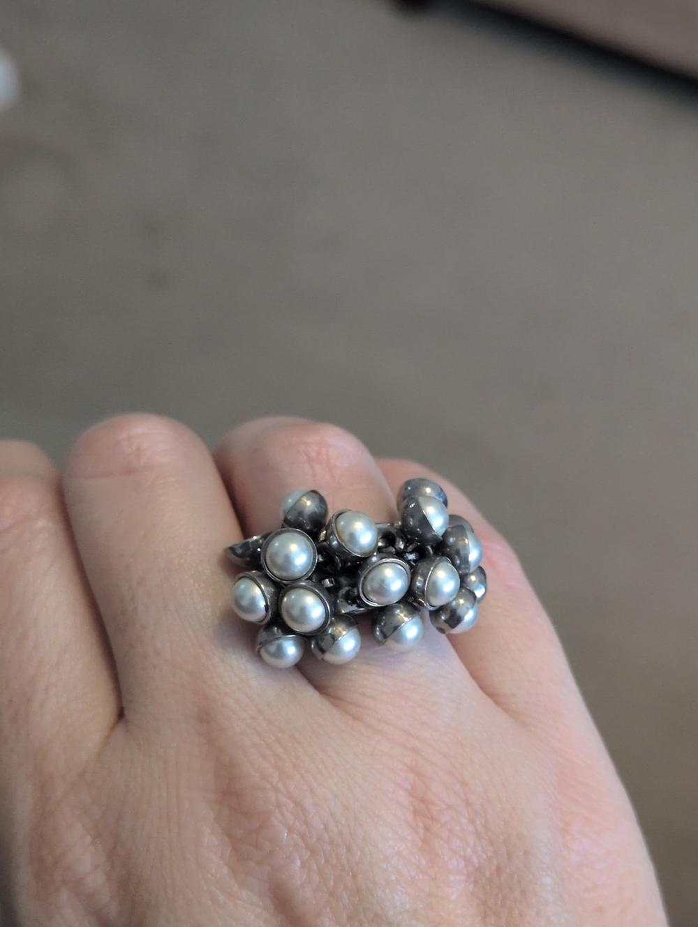Swatch Silver Pearl Cluster Ring - Silver Pearl